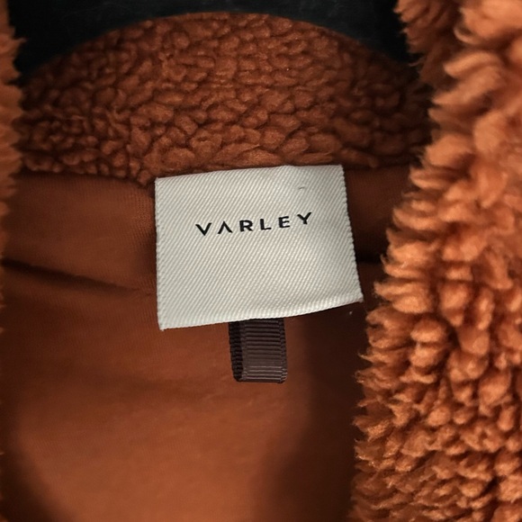 Varley Jones Sherpa Coat Medium Caramel Cafe New Long Teddy Jacket Rust - Picture 11 of 13